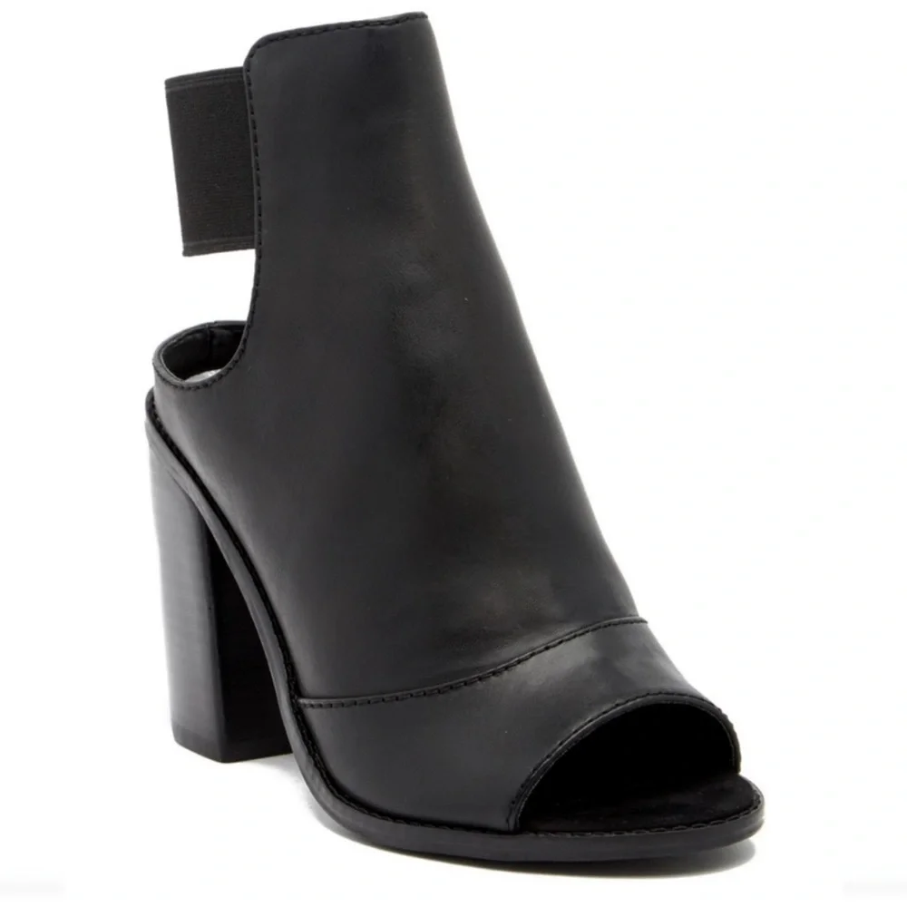 New Dolce Vita Lauri Open Toe Black Leather Bootie Sz 8.5‎